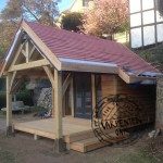 Green Oak Timber Framed New Build Garden Room in Devon by Carpenter Oak Ltd