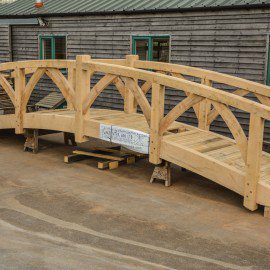 Oak garden bridge fully built