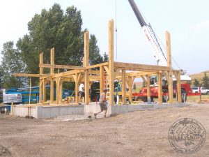Montana oak frame under construction