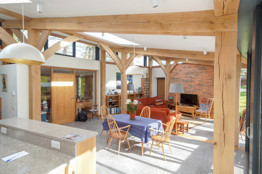 oak frame living area